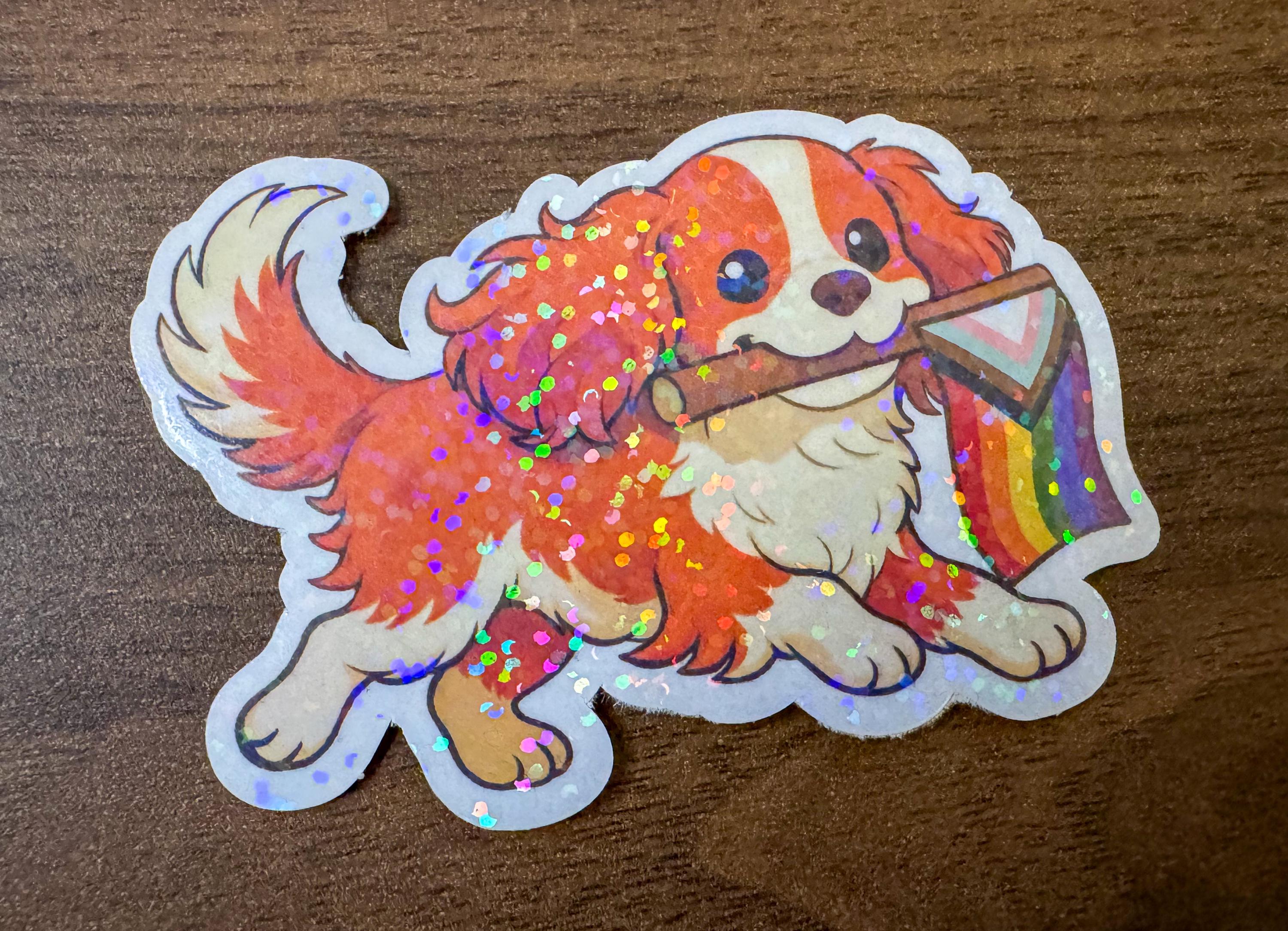 Cavalier King Charles Spaniel Pride Vinyl Sticker - LGBTQ+ Dog Decal