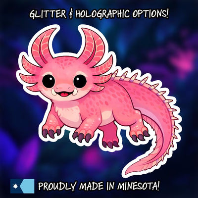 Swimming Axolotl Haranir Druid Form Sticker | WoW Inspired Vinyl Decal