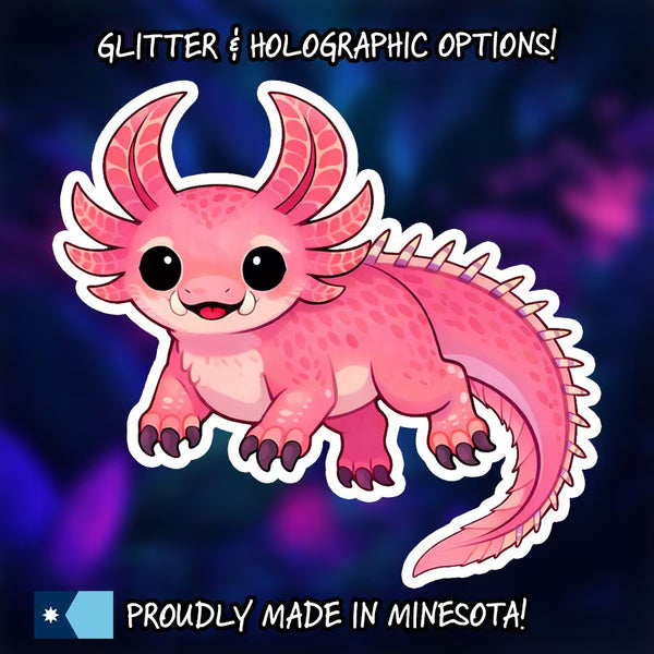 Swimming Axolotl Haranir Druid Form Sticker | WoW Inspired Vinyl Decal