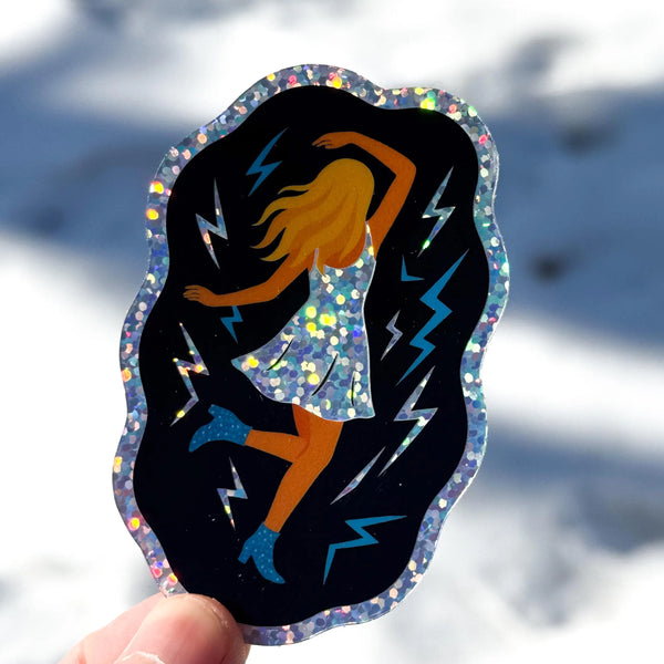 Opalite Lightning Glitter Sticker | Electric Showgirl Vinyl Decal