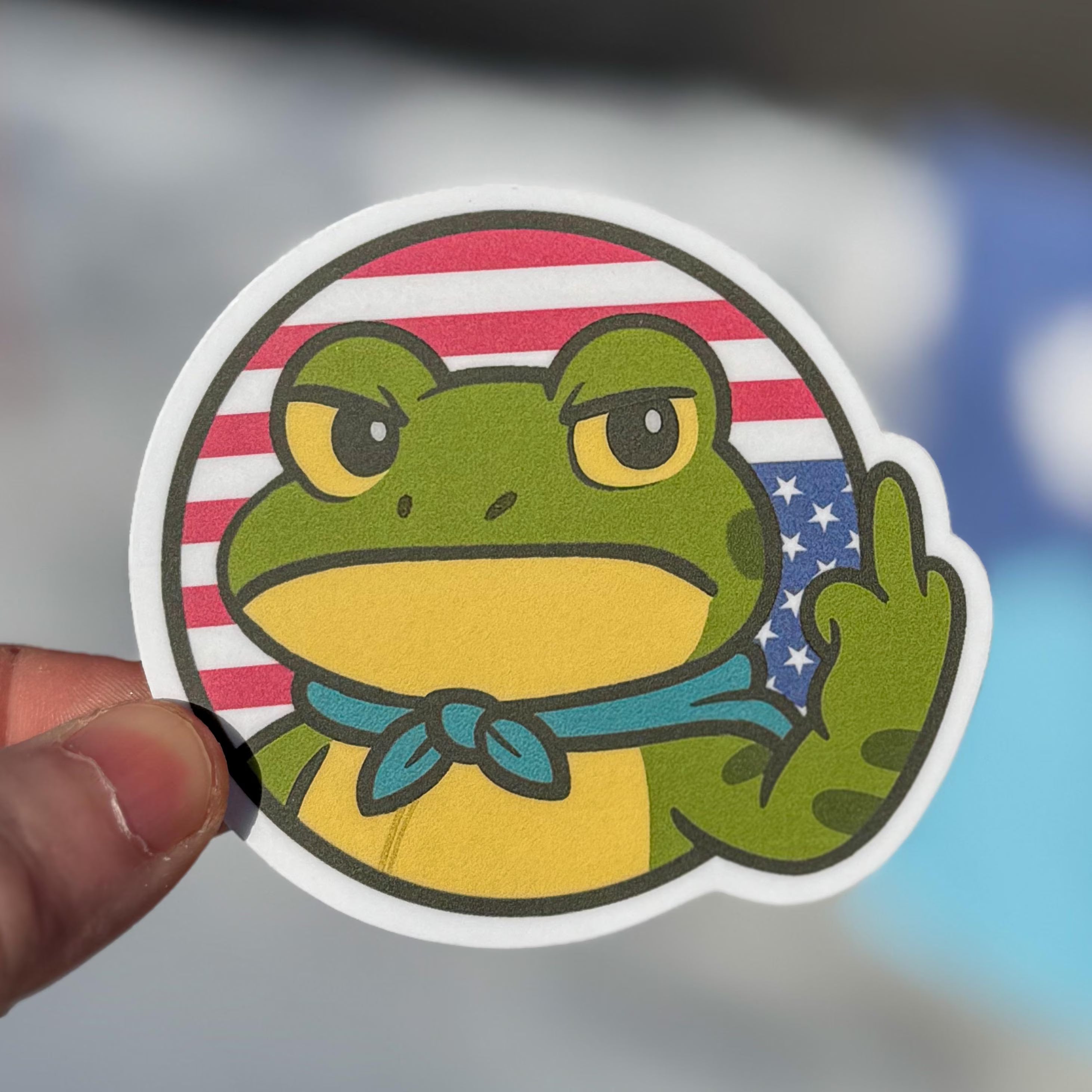 Political Frog Vinyl Sticker | First Amendment, Resistance Art