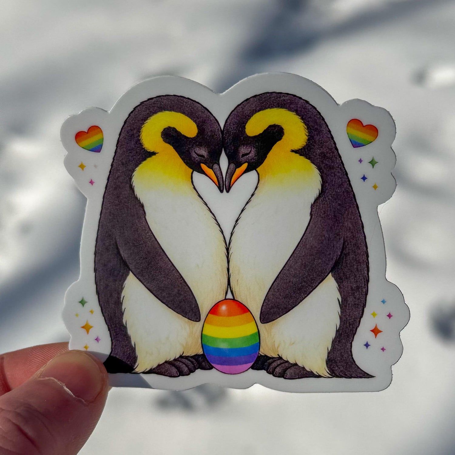 Gay Penguin Couple Sticker | Cozy Pride Love Vinyl Decal