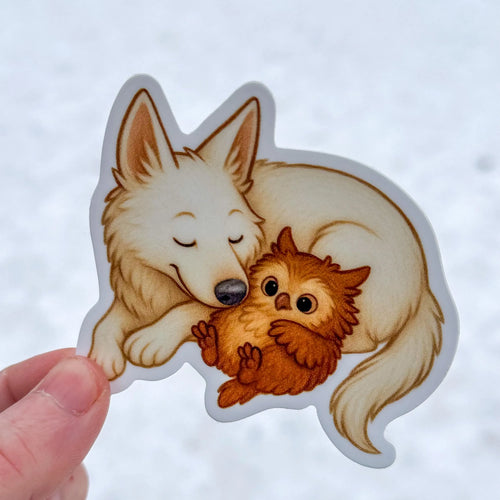 Baby Owlbear & Scratch the Dog | Baldur's Gate 3 | Vinyl Sticker