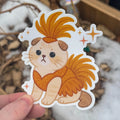 Vintage Showgirl Cat Sticker | Glam Glitter Vinyl Decal