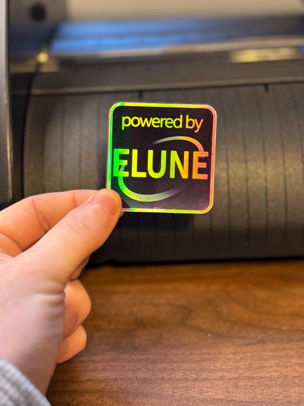 Powered By Elune... Parody Holographic Sticker