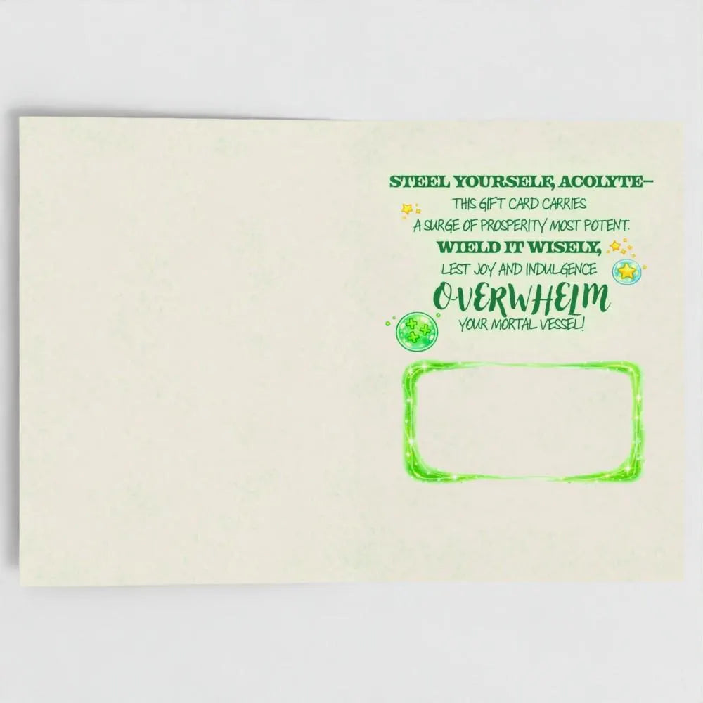 Loa of Abundance Greeting Card – Glowing Rat Blessing for Gift Cards