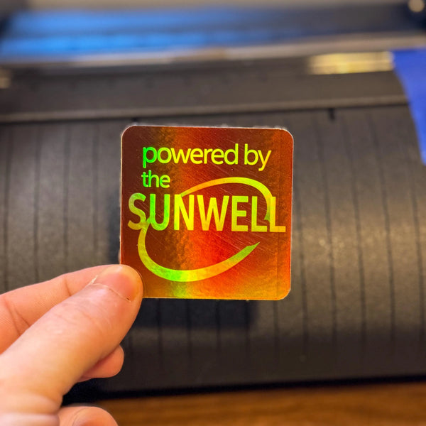 Powered By the Sunwell... Parody Holographic Sticker