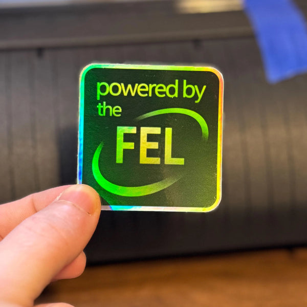 Powered By FEL ... Parody Holographic Sticker