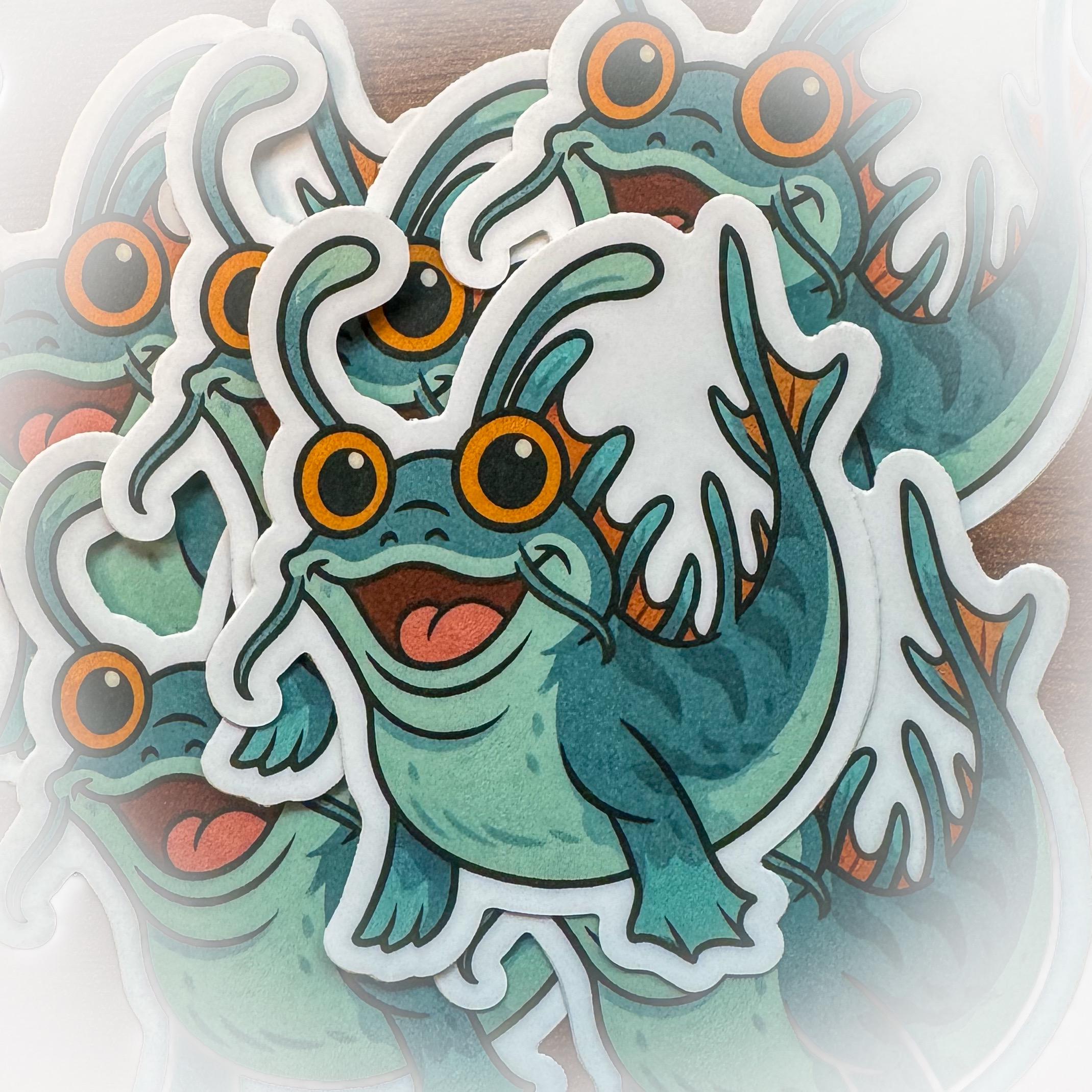 Bubbles Mudskip Memorial Sticker | WoW Inspired Swamp Gremlin Decal