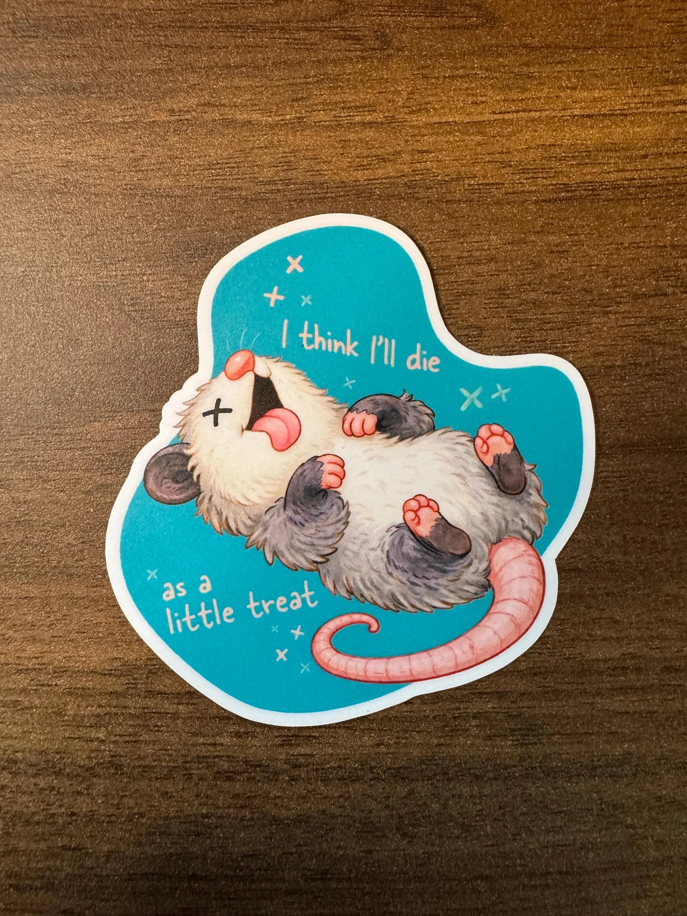 Funny Opossum “Little Treat” Sticker | Cute Possum Humor Vinyl Decal