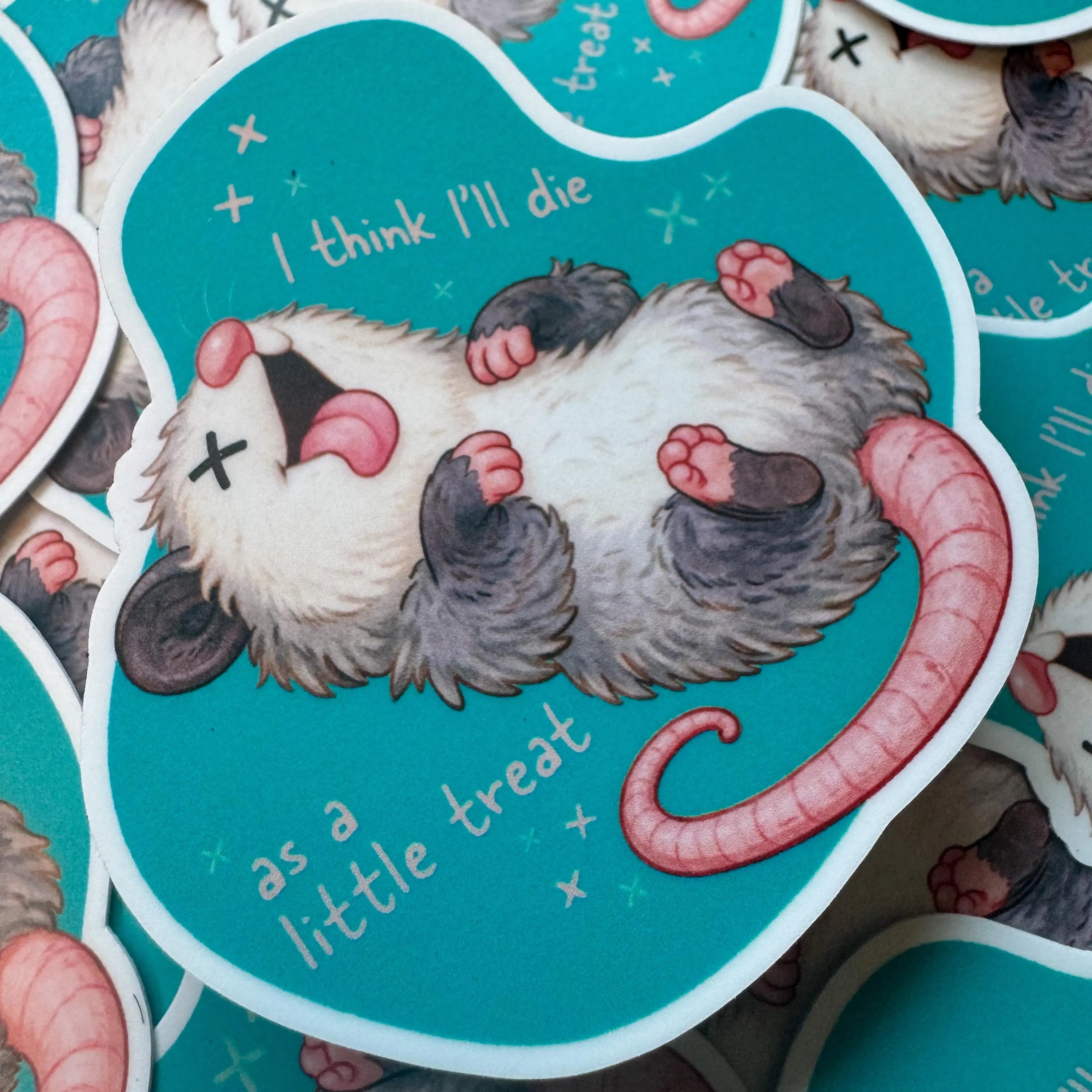 Funny Opossum “Little Treat” Sticker | Cute Possum Humor Vinyl Decal
