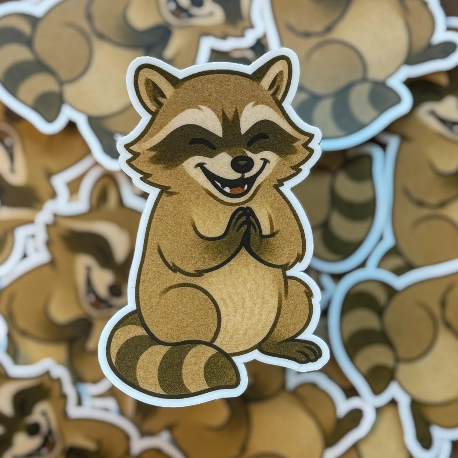Mischievous Raccoon Sticker | Cute Woodland Gremlin Vinyl Decal