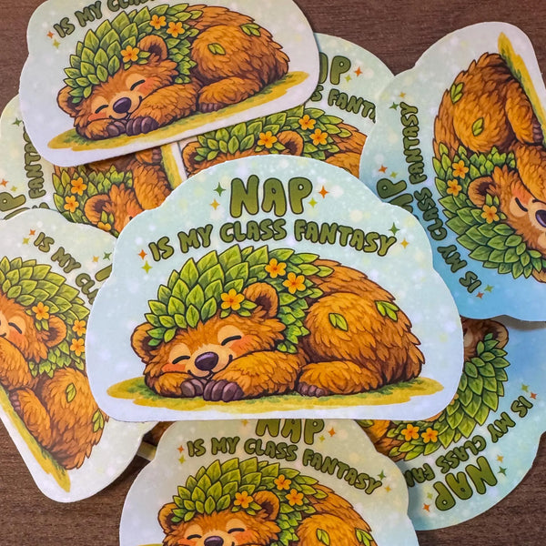 Nap is My Class Fantasy Bear Druid Sticker