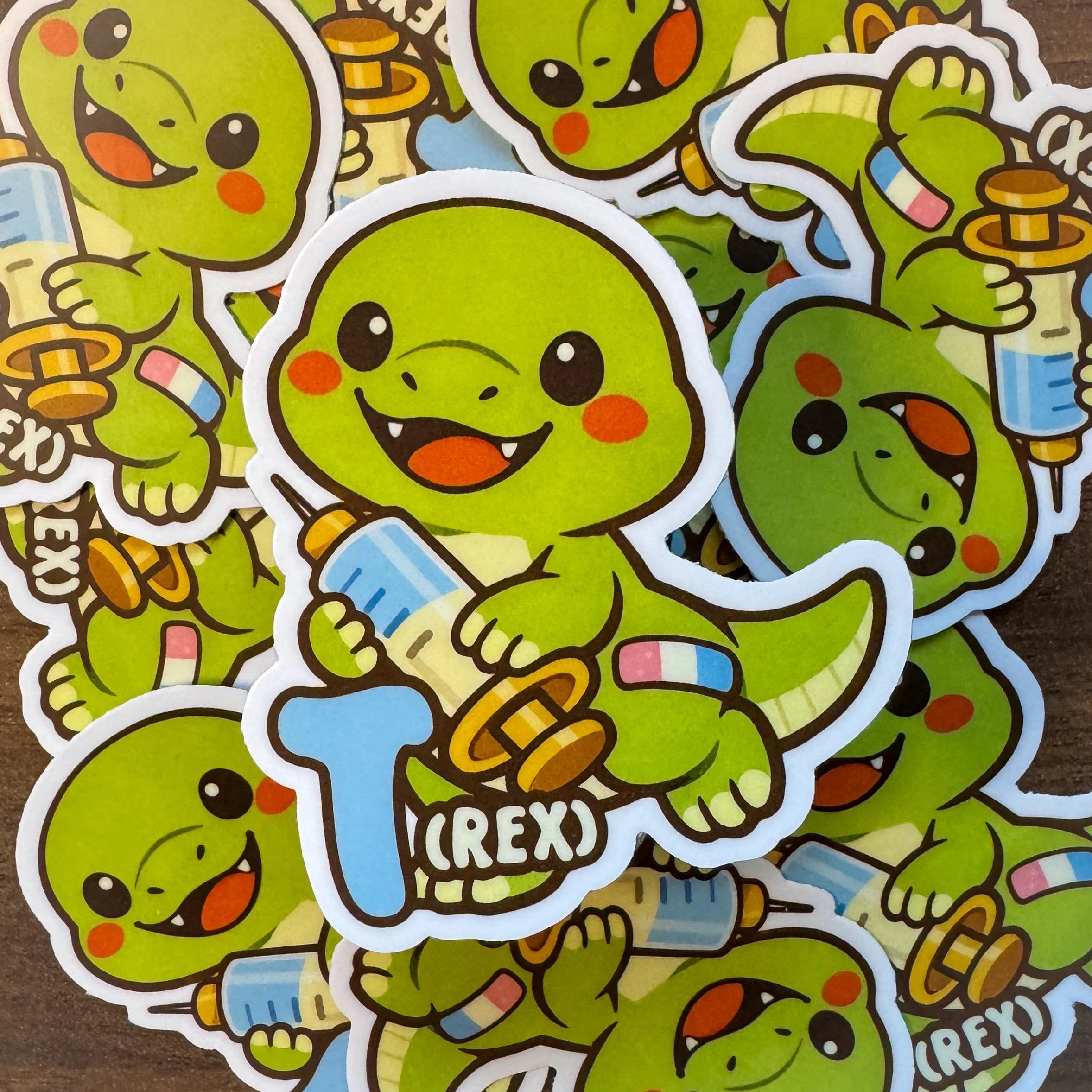 Trans Masc T-Rex Vinyl Sticker: HRT Pride, Self Care