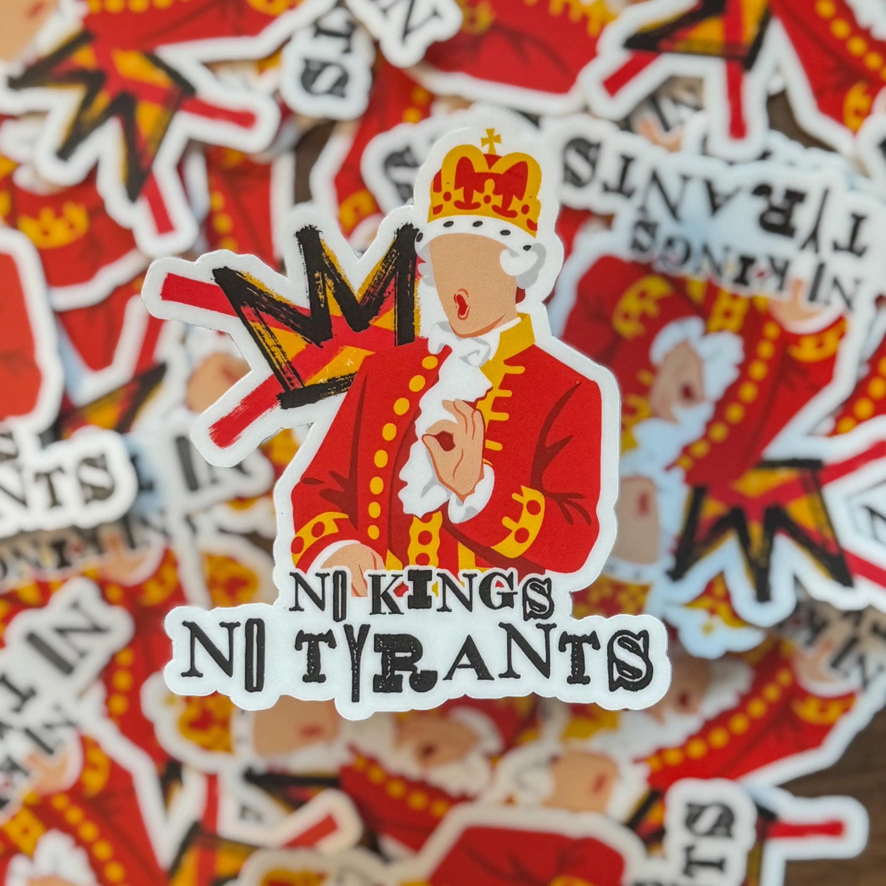 No Kings Crown Sticker | Dishwasher Safe Political Satire Decal