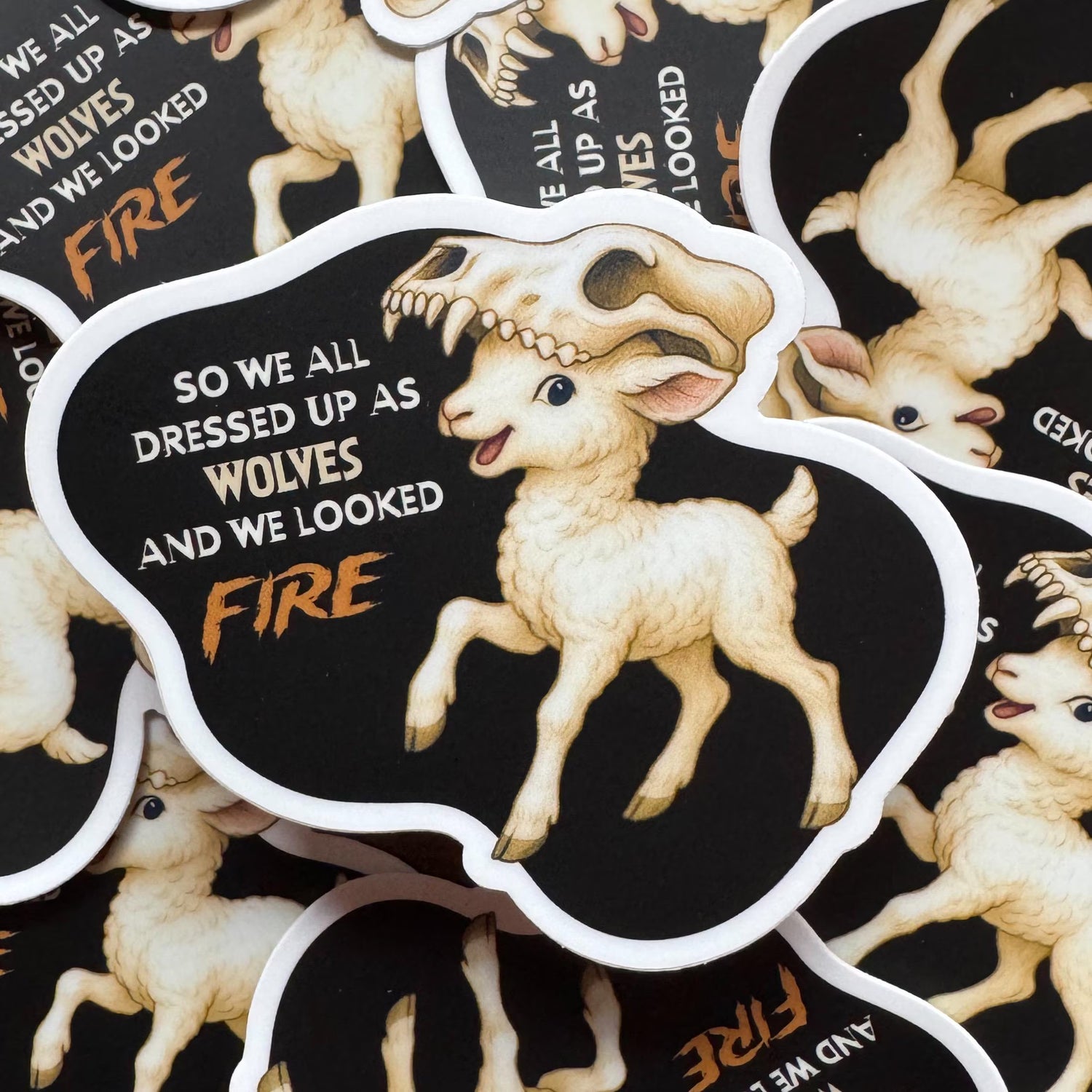 Lamb in Wolf Skull Sticker | Soft Rebellion Vinyl Decal