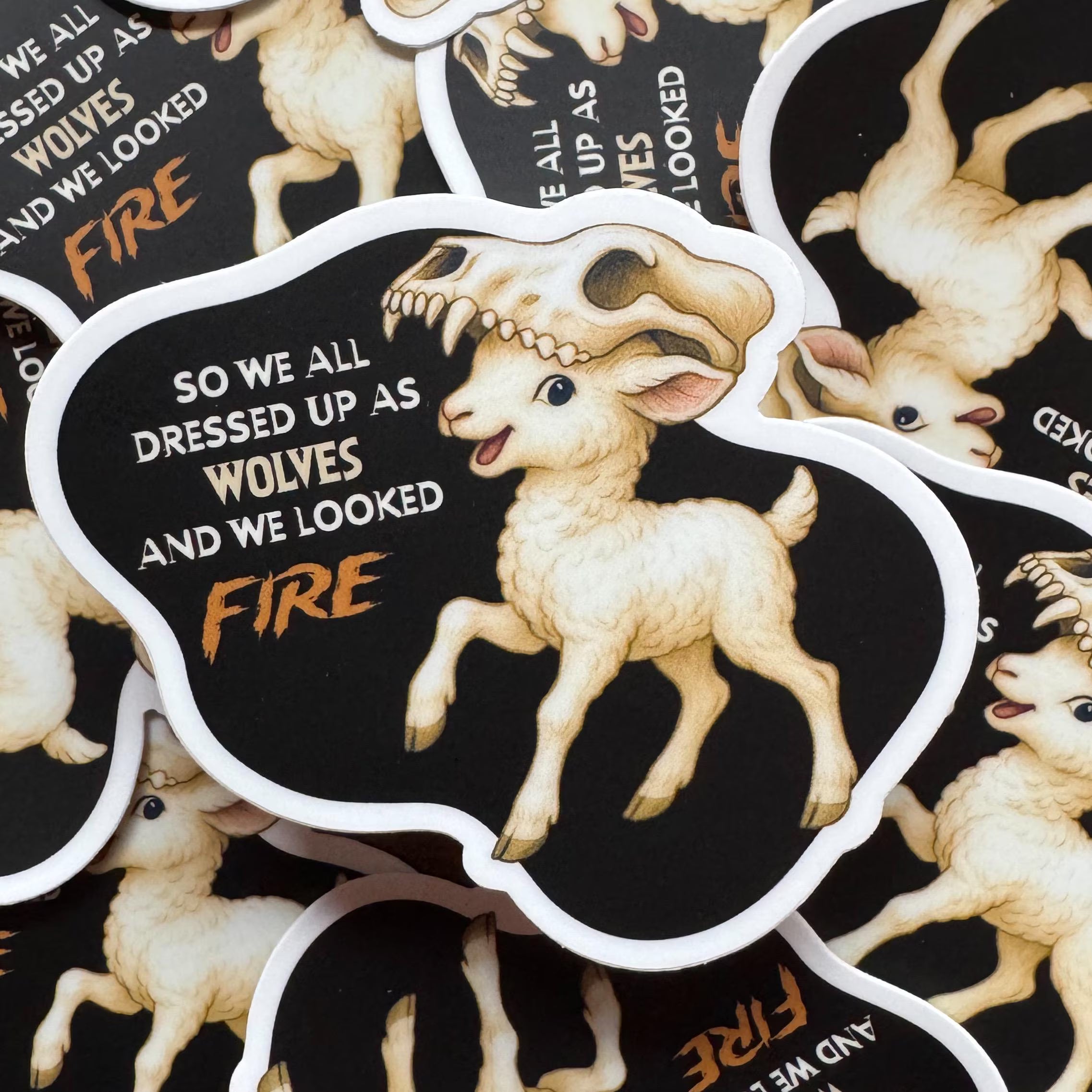 Lamb in Wolf Skull Sticker | Soft Rebellion Vinyl Decal