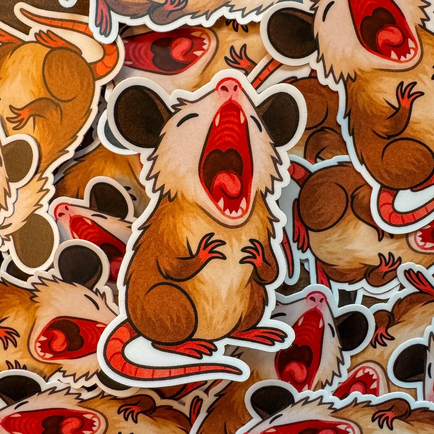 Screaming Possum Sticker | Cute Chaotic Gremlin Vinyl Decal