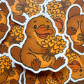 Baby Platypus Valentine Sticker | Cute Animal Love Vinyl Decal