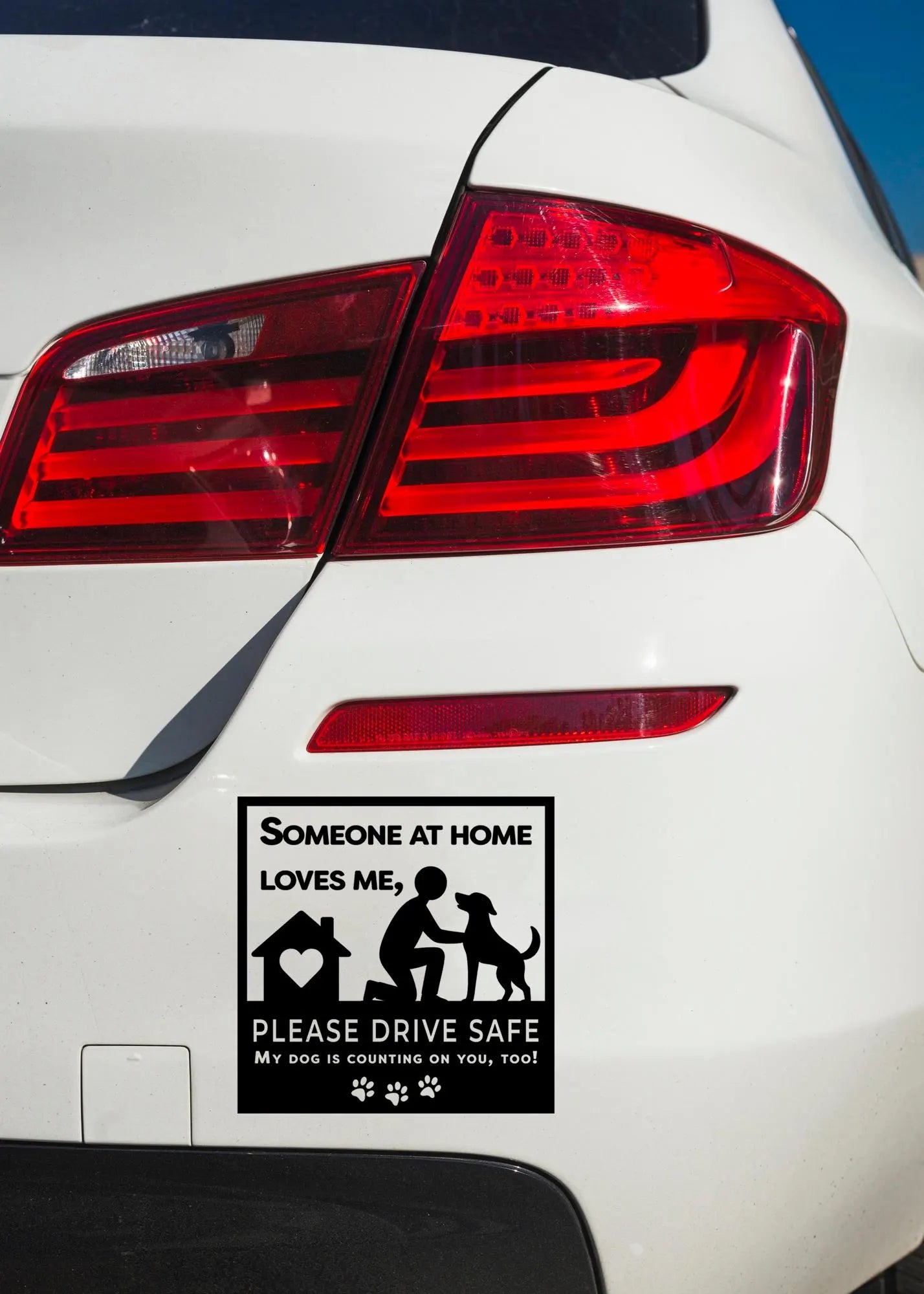 Someone at Home Loves Me Dog Car Transfer Decal • Pet Drive Safety Reminder Cut Out
