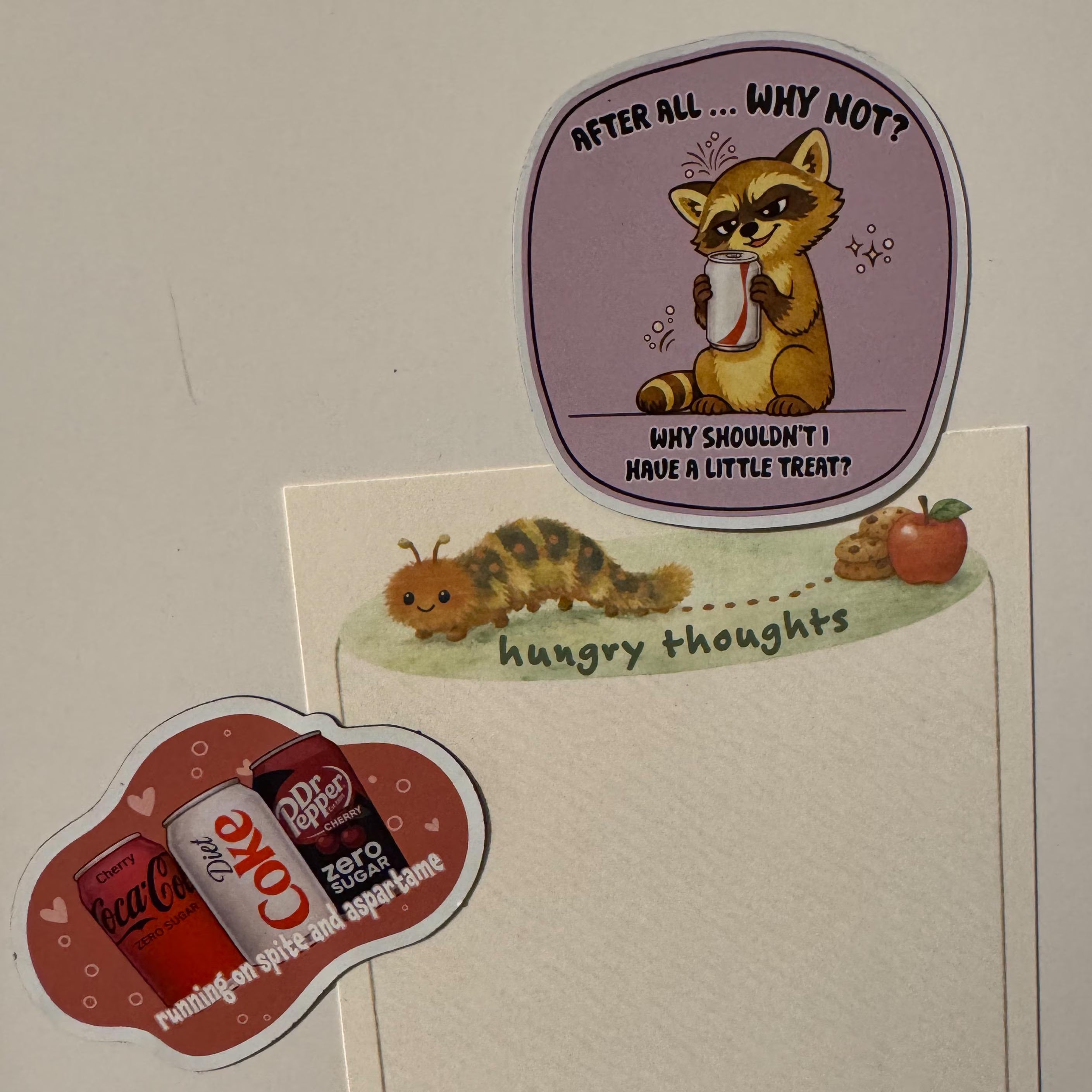 Raccoon Diet Coke Treat | "Why Shouldn’t I?" Meme Sticker & Fridge Magnet