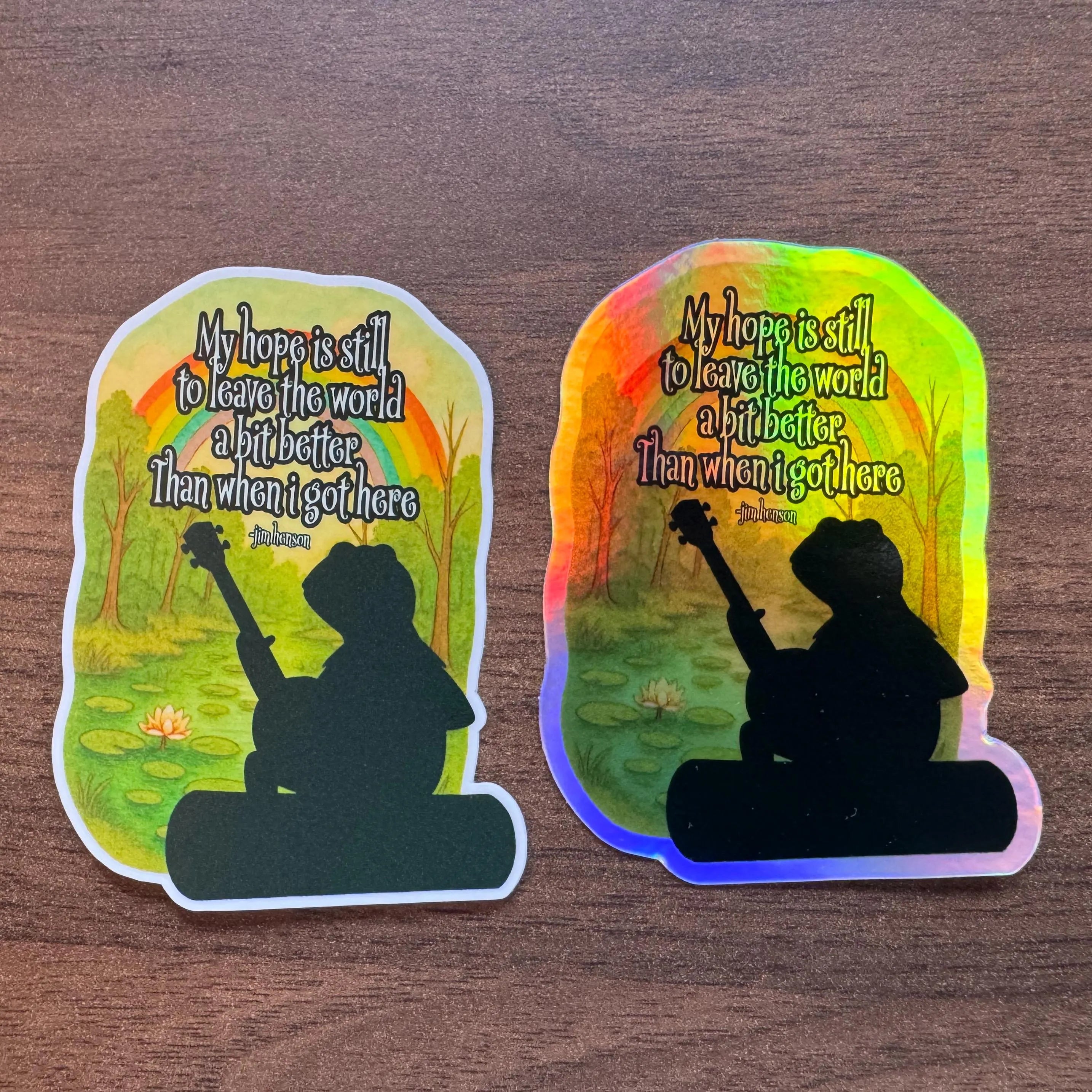 "My Hope Is Still…" Frog Rainbow Pond Quote Art