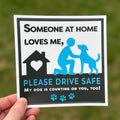 Someone at Home Loves Me Dog Car Decal • Pet Drive Safety Reminder Sticker