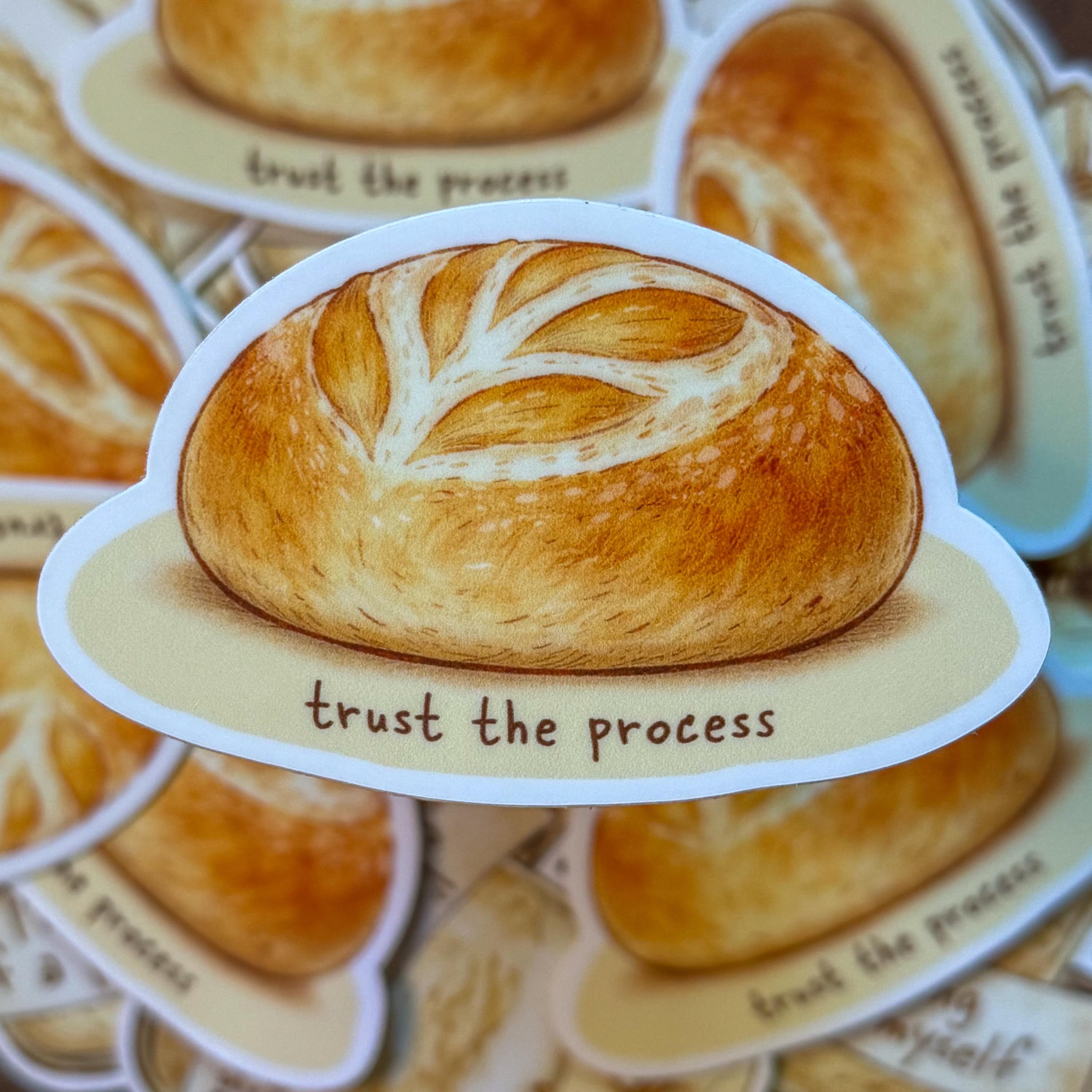 Trust the Process Sourdough Sticker | Dishwasher Safe Bread Vinyl Decal