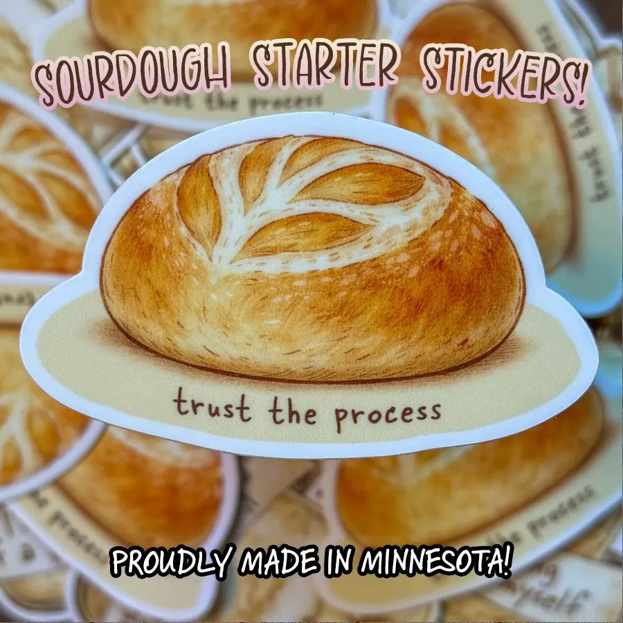 Trust the Process Sourdough Sticker | Dishwasher Safe Bread Vinyl Decal