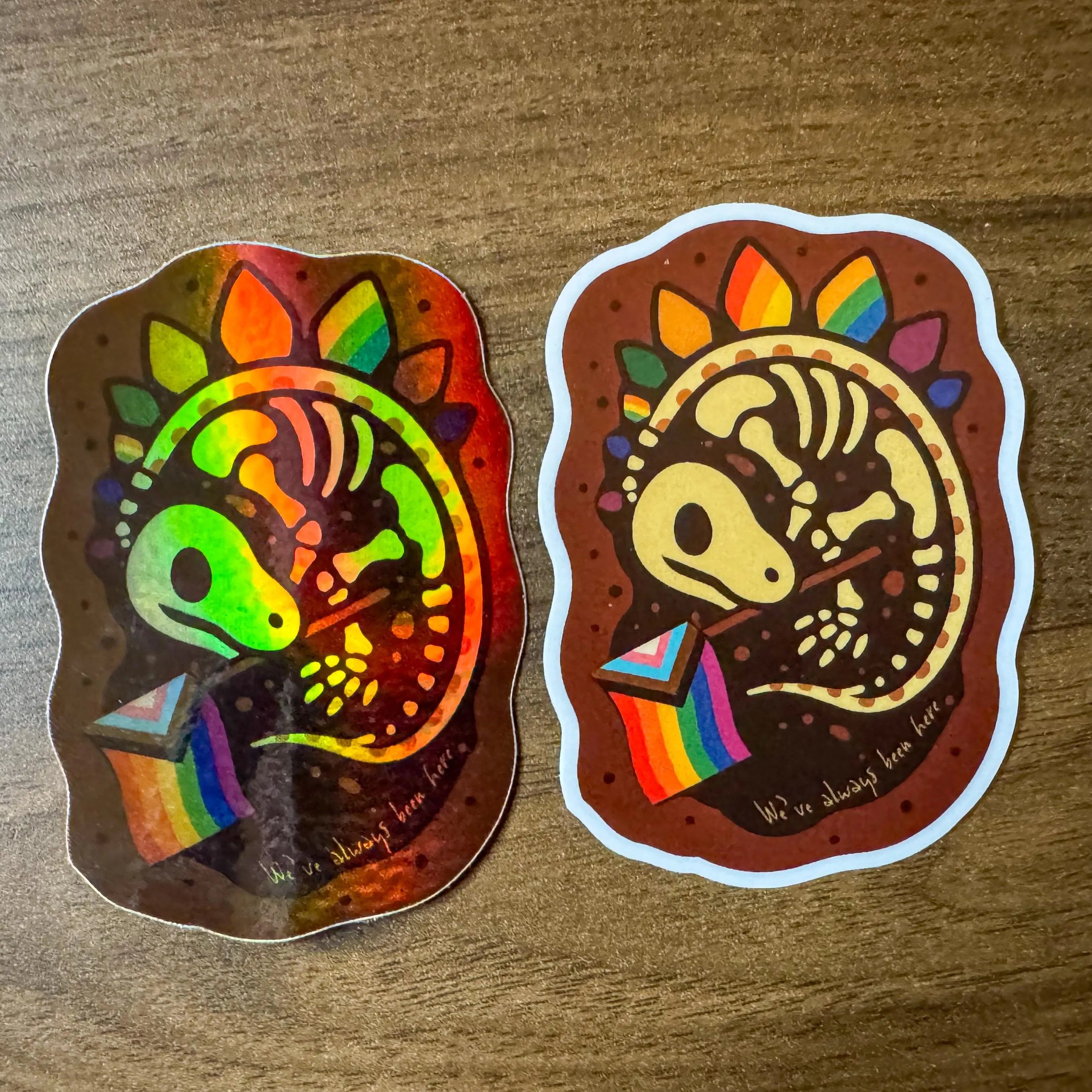 Stegosaurus Pride Fossil Sticker | Queer Dino Decal