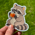 Sarcastic Raccoon Tea Sticker • Snarky Meme Sticker