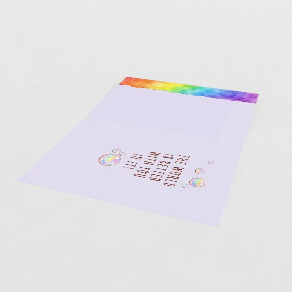 Pride Axolotl Greeting Card – Rainbow Watercolor Animal Art, Affirmation Message (Recycled Cardstock)