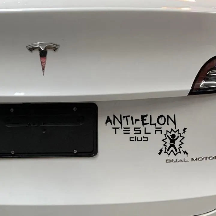 Anti‑Elon EV Decal — Funny Electric Car Sticker