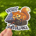 Resist Surveillance Squirrel Sticker | Anti-Camera Vinyl Decal | Weatherproof Laptop Sticker | Anarchist Cottagecore Gift