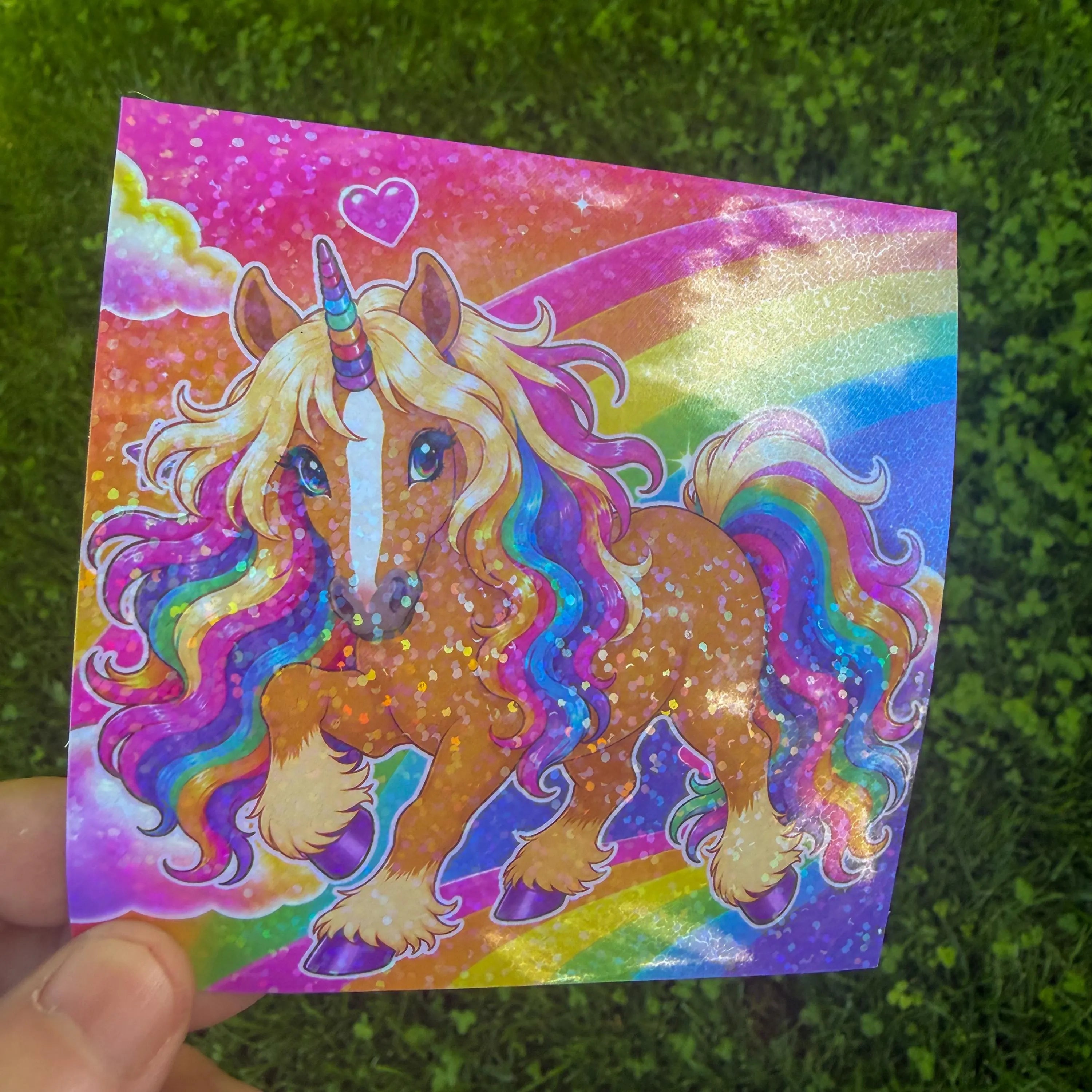 Rainbow Unicorn Sticker • Cute Holographic Option • Magical Vinyl Decal