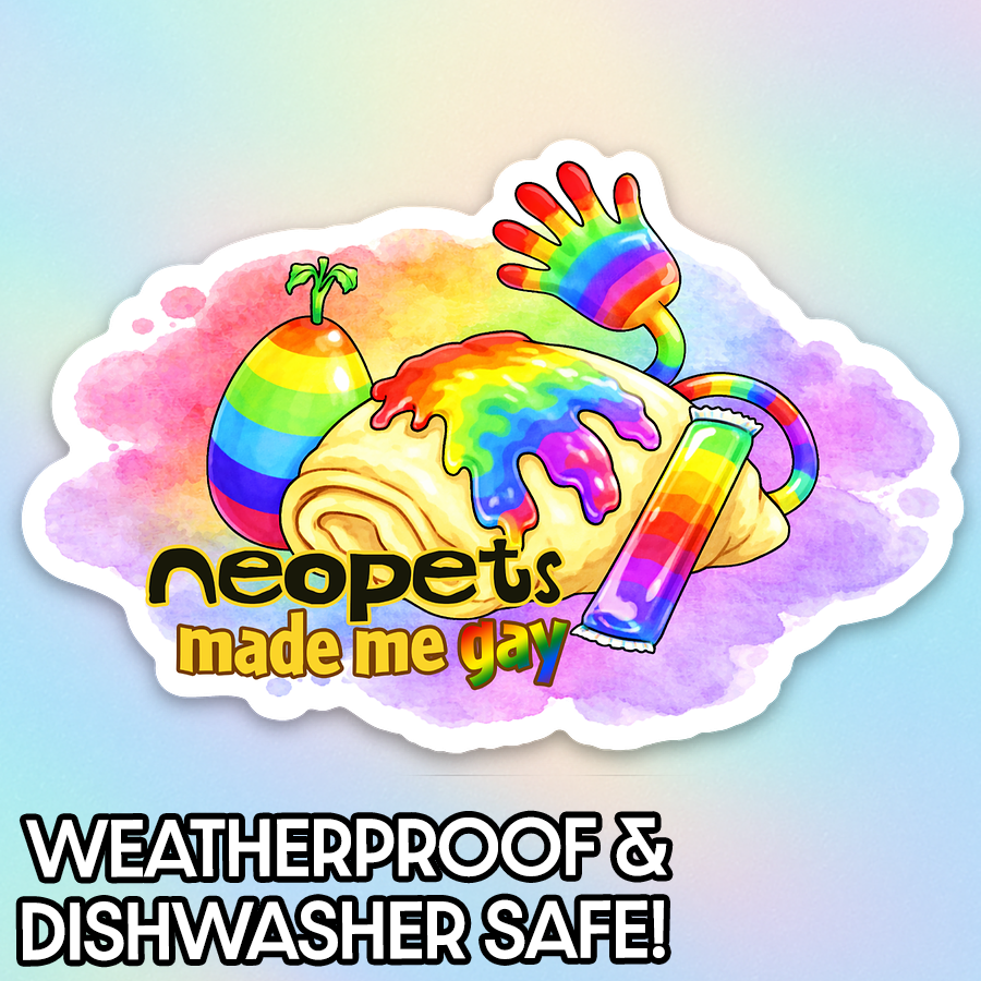 Rainbow Omelette Sticker | Nostalgic Virtual Pet Pride Fan Art