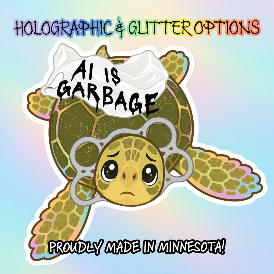 “AI Is Garbage” Sea Turtle Sticker